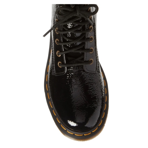 NIB $170 Dr. Martens 1460 Boot (Women) in DISTRESSED BLACK PATENT! - Picture 5 of 6